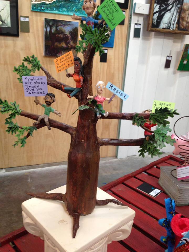 BuckaBillyArt's tweet photo. New #politicalArt "Tree Sitters " medium pop bottle newspaper cardboard acrylic paint white 50 cent school glue. https://t.co/mSRysVlrdL