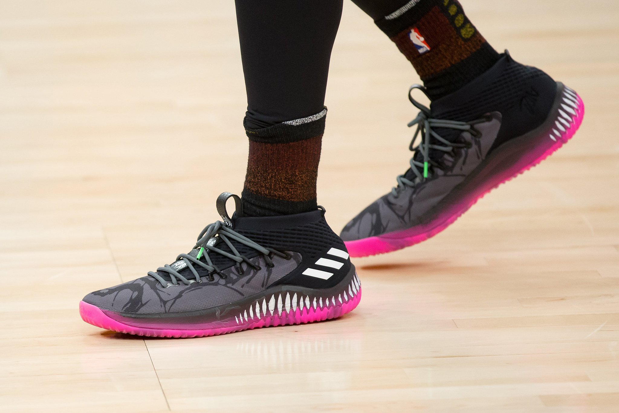 spidadmitchell wearing the adidas Dame 