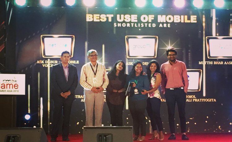 netcore_ai's tweet photo. Congratulating @DaburIndia for winning Silver award at #FlameAwardsAsia2018 by @rmai_tweet, under Promotion & Activation - Best Use of Mobile category, for @AskDabur - Mobile Voice Campaign which aims to provide Ayurvedic consultation through telemedicine, #poweredbyNetcore https://t.co/U2yq65zWMu
