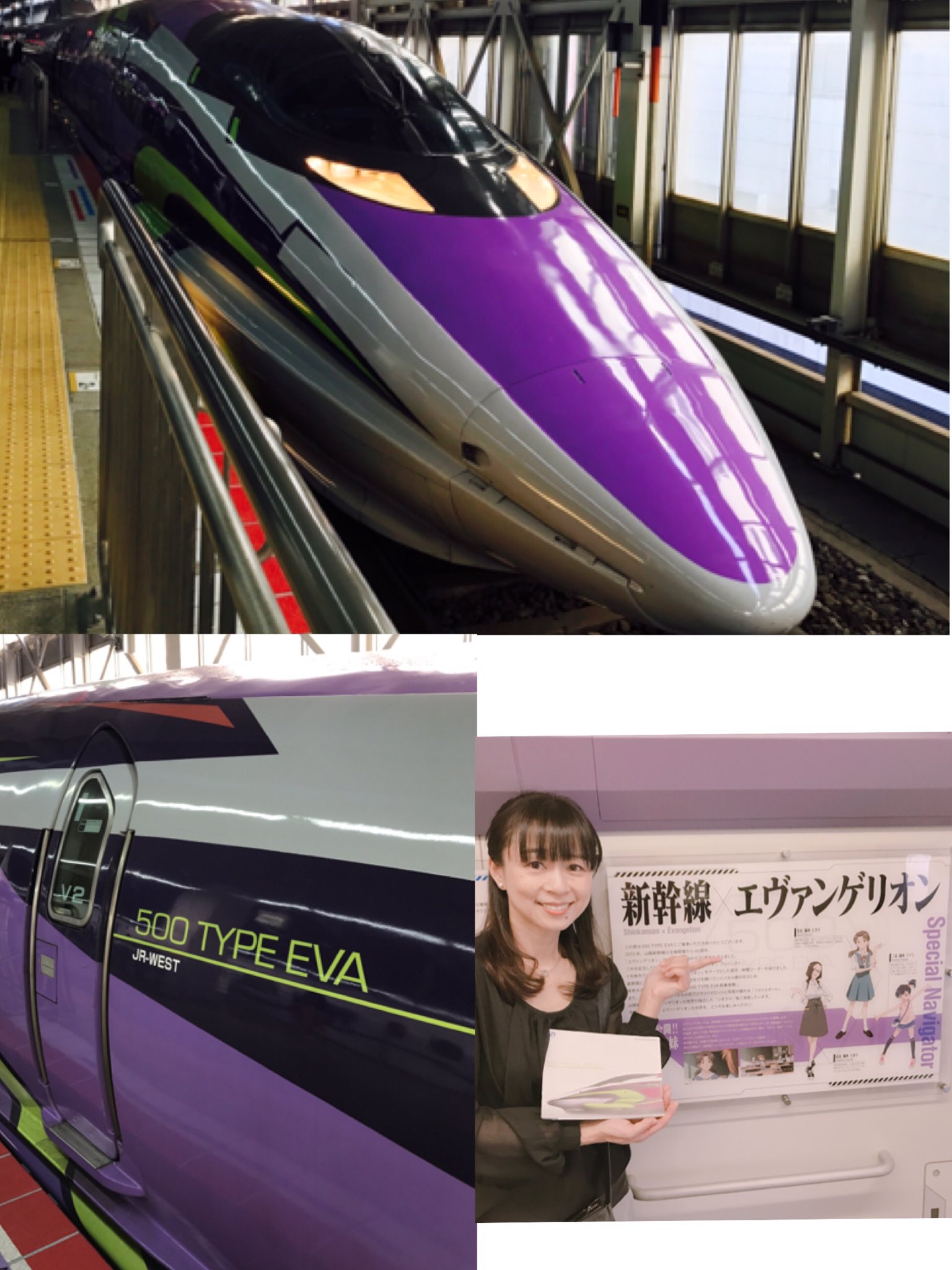 エヴァ新幹線 エヴァ新幹線 500 TYPE EVA ドクターイエローとの共演 相生駅