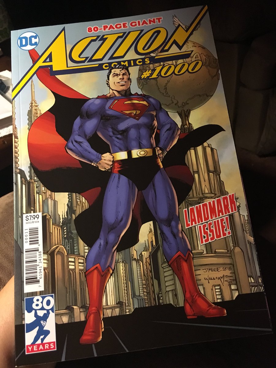 A little light reading before bed #Superman #Action1000 #Superman80 thanks @russburlingame