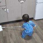 クイックルワイパーへの執着心すごすぎｗ掃除させようと思って持たせてみたら掃除してたｗ