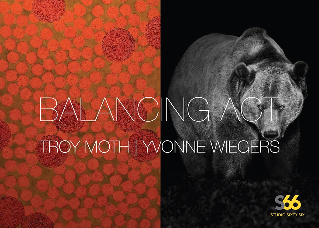 MykaBurke's tweet photo. I am reallylooking forward to the #BalancingAct art + yoga experience happening this morning at 9:30AM at @StudioSixtySix @intheglebe with @annewanda - #YvonneWiegers work is contemplative and colourful, #TroyMoth’s work is wild yet cerebral. Never done this before! https://t.co/BqxiISwgzz