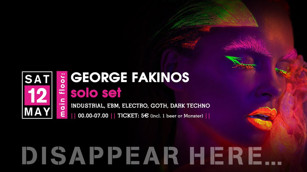 It's that time of the month again: Tonight my solo set <a href="/secondskinclub/">Second Skin Club</a> (Main Floor, 00.00-7.00 am). Disappear Here...