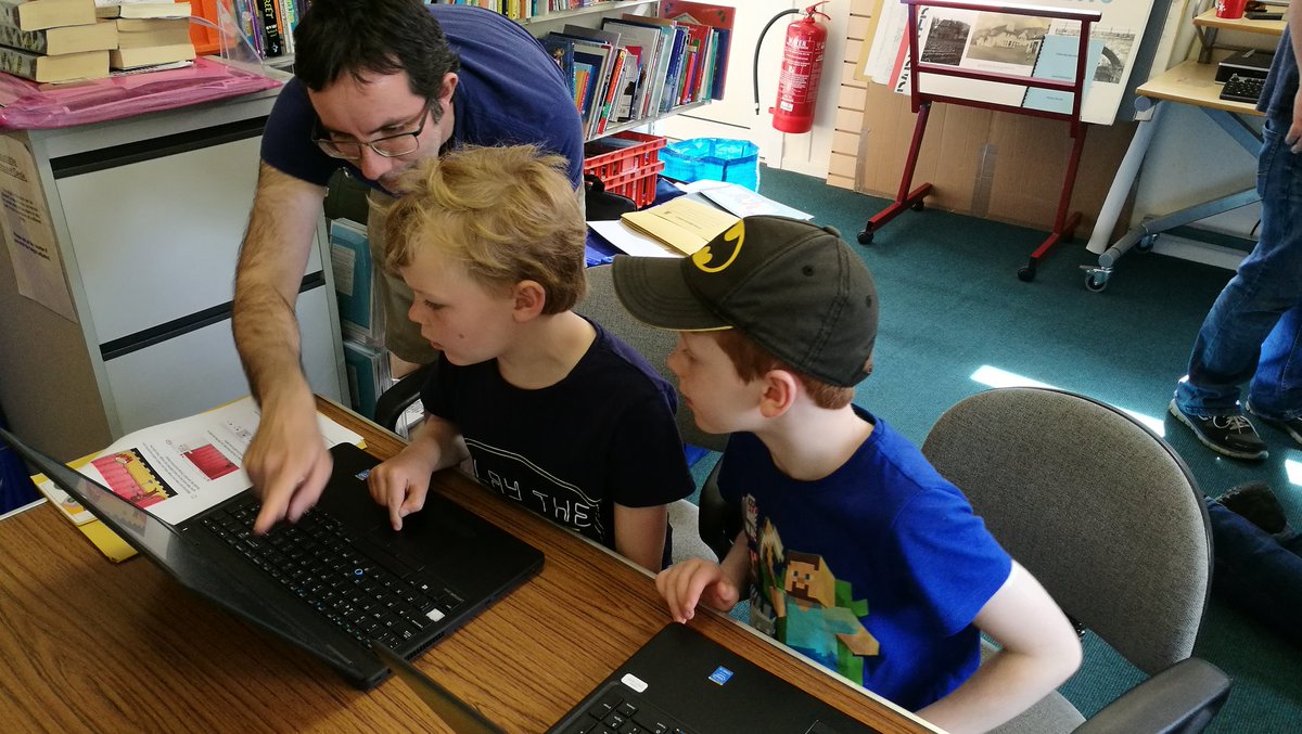 StirlingLibs's tweet photo. Having to squeeze our mini-coders in to every available space at the launch of #CodeClub at #StrathblaneLibrary today!! #librarybackroom #lovedigital #OffThePage2018 #SLICCodeClub https://t.co/gFUoumgCNd