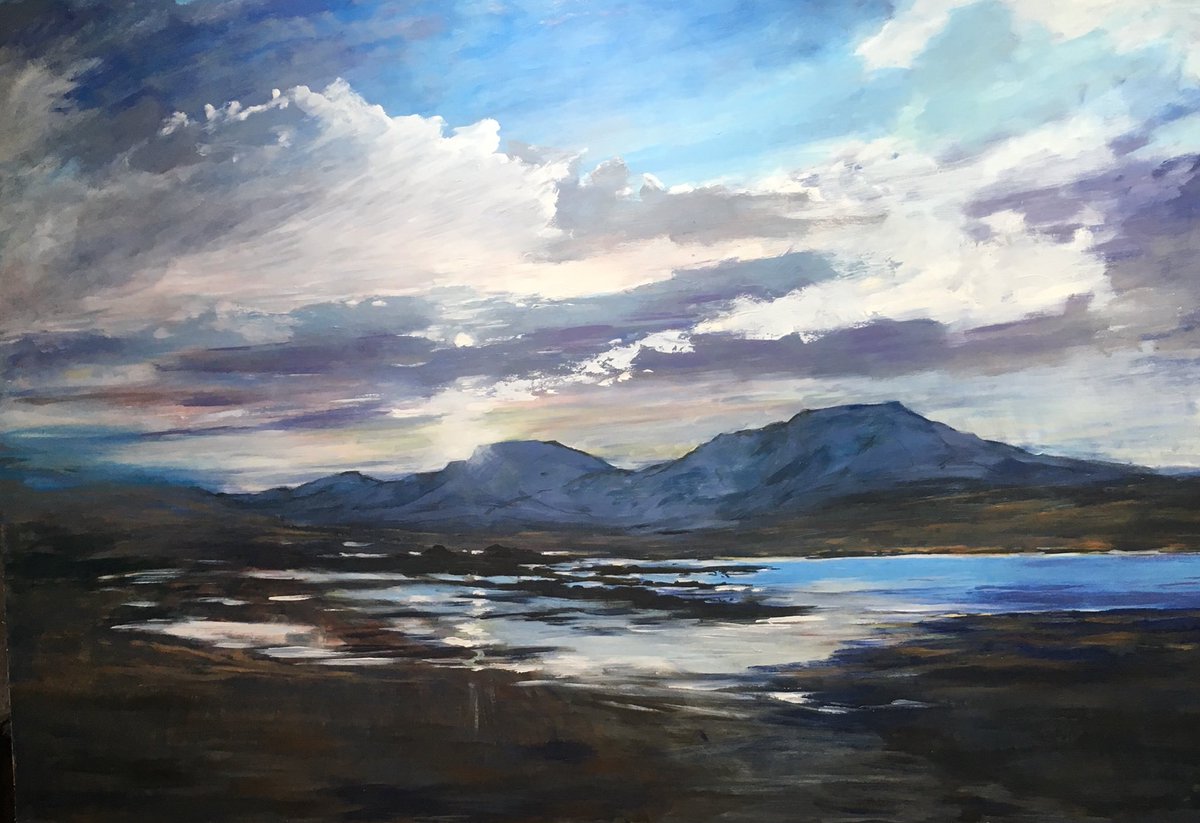 Two paintings off to new homes from my exhibition at Gallery An Talla Dearg, Isleornsay, Isle of Skye. Exhibition ends on Wednesday, 16th May. #EileanIarmain #Isleornsay #Skye #Scottishlandscape