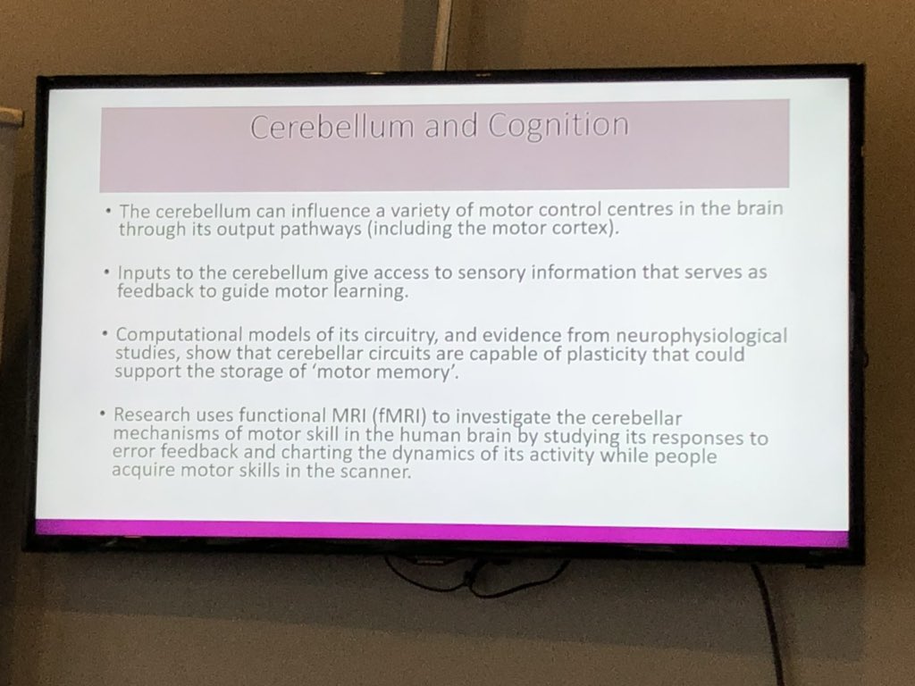 taher_jd's tweet photo. Interesting slide on how cerebellum plays a vital role in rehab! @Birkdale_Centre @PhysioFunction @T_M_Society https://t.co/Zhi8z1LIjx