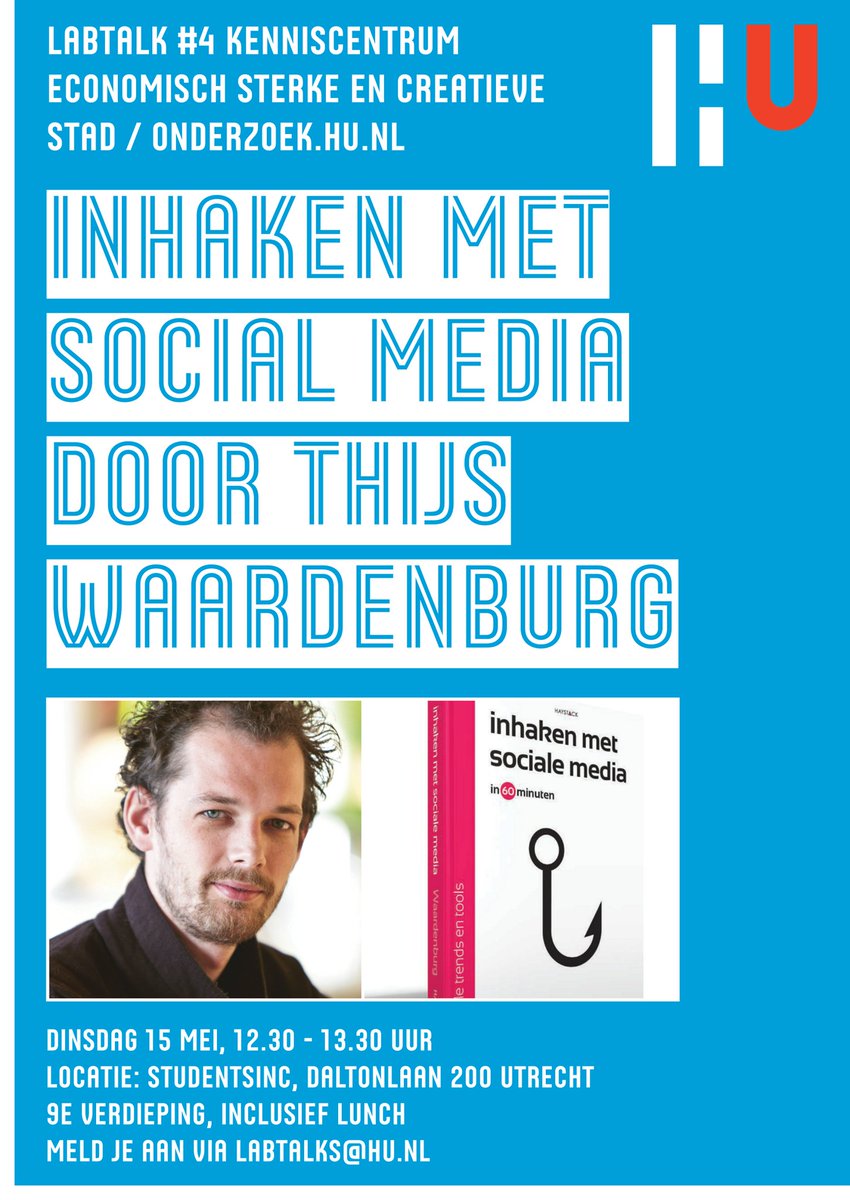 HU_Utrecht's tweet photo. Meer weten over inhaken met sociale media? Kom op dinsdag 15 mei naar de Labtalk met onderzoeker @ThijsWa. Aanmelden kan nog! https://t.co/WA5iYdQECI https://t.co/vEimkCWhaR