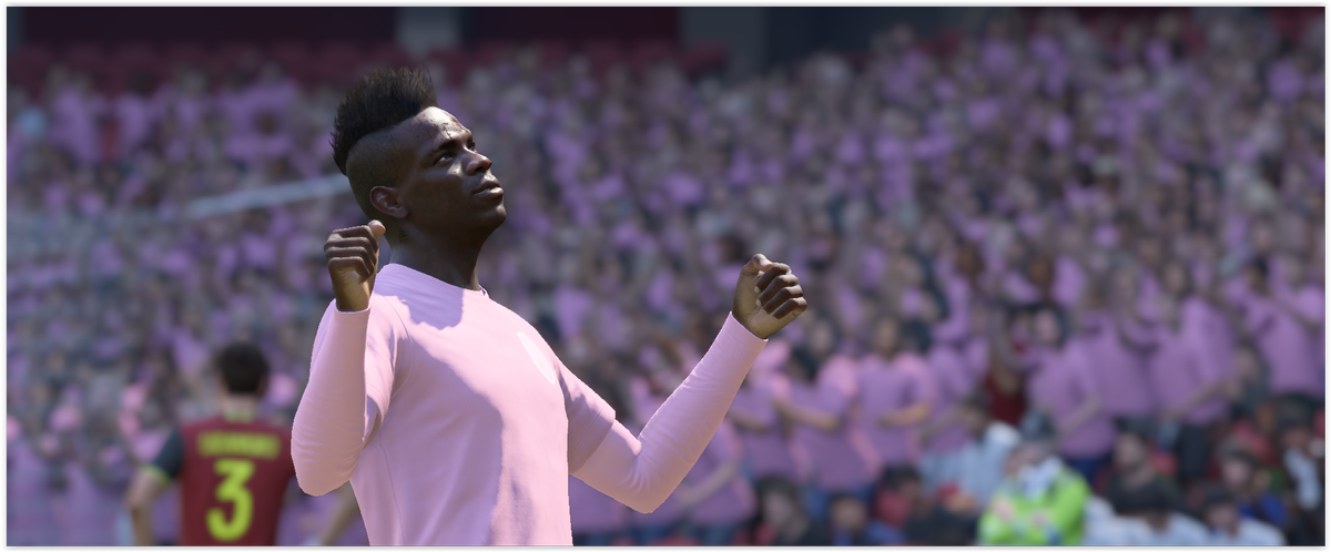Ultrassaint's tweet photo. @FinallyMario Super Mario #Ballotelli #Wearing a #Palermo #Shirt &amp;
#Celebrating a #Goal in #FUT #FIFA18 👏 https://t.co/iQz2ZHczxr