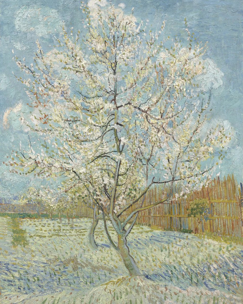 vangoghmuseum's tweet photo. Writing in 1888, Vincent described The Pink Peach Tree (1888) as ‘probably the best landscape I’ve done.'  #VanGoghBlossoms #VincentvanGogh #VanGoghMuseum https://t.co/UjhOYNmYke