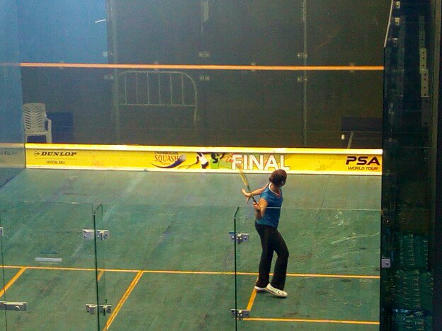 acl_sports's tweet photo. @ChamberlainOpen Mena Hamed warming up! #CSOpen2018 #CSO2018 https://t.co/6uxwQY8kf8