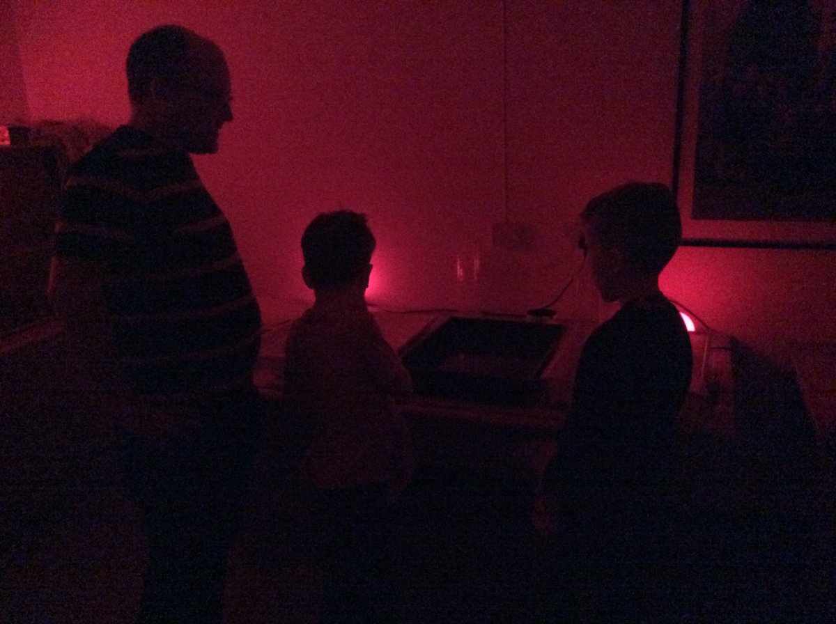 msmandymcintosh's tweet photo. Great to see Stephen Healy in action @TannahillCentre with cameras made out of biscuit tins #pinholephotography #tannahillthreads free workshop and he is here till five pm, mon doon! featured photo, me and Robert! I'm blurry cos I was talking..... https://t.co/xyahYQL6ZH