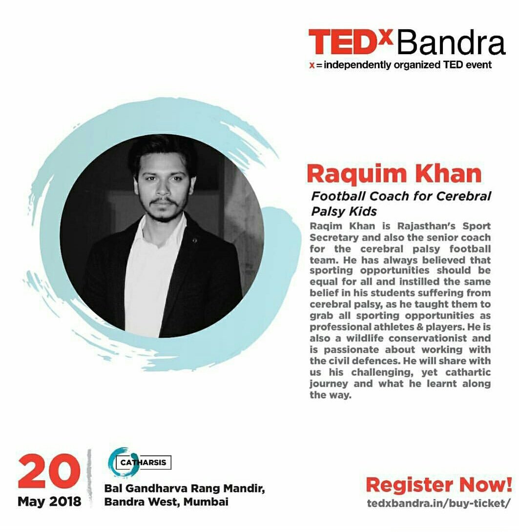 TEDxBandra's tweet photo. Finding good players is easy. Getting them to play as a team is another story. We have at TEDxBandra raquim who will share with us his challenging, yet cathartic journey and what he learnt along the way.
#TEDxBandra #TEDTalks #TEDx #TEDIndia #TEDxBandra2018 #Catharsis #Bandra https://t.co/lhMQZBmnJx
