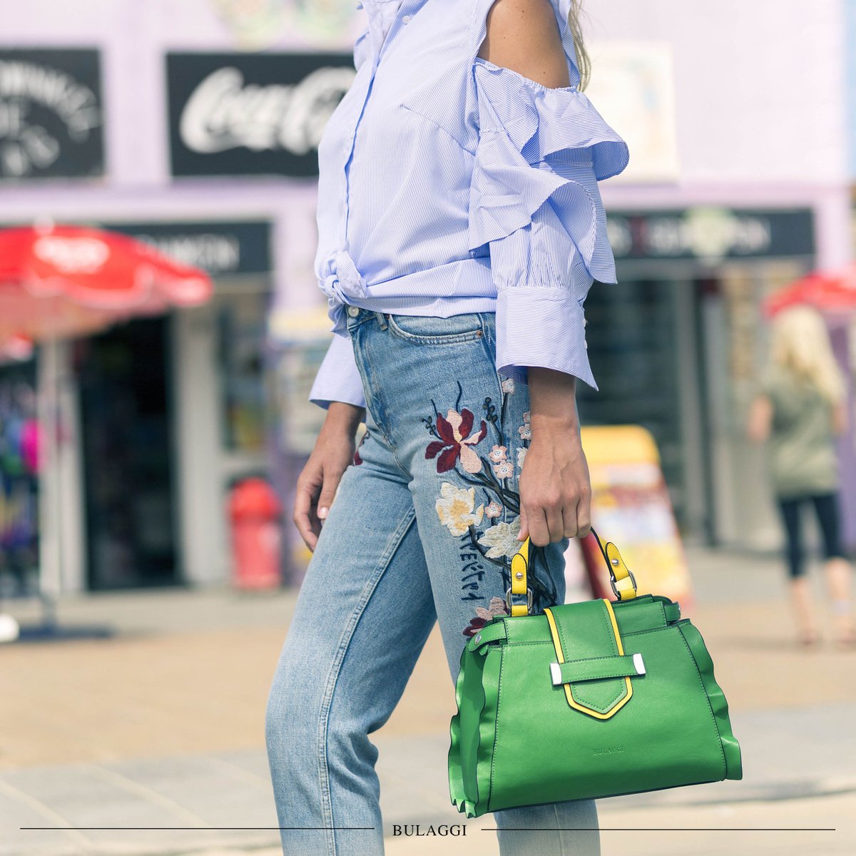 bulaggi's tweet photo. Let your style do the talking. #bulaggi #style #trendgreen #ruffles #poussin #handbag #crossbodybag #bulaggithebag #lovemybag https://t.co/tcktl6uDfM