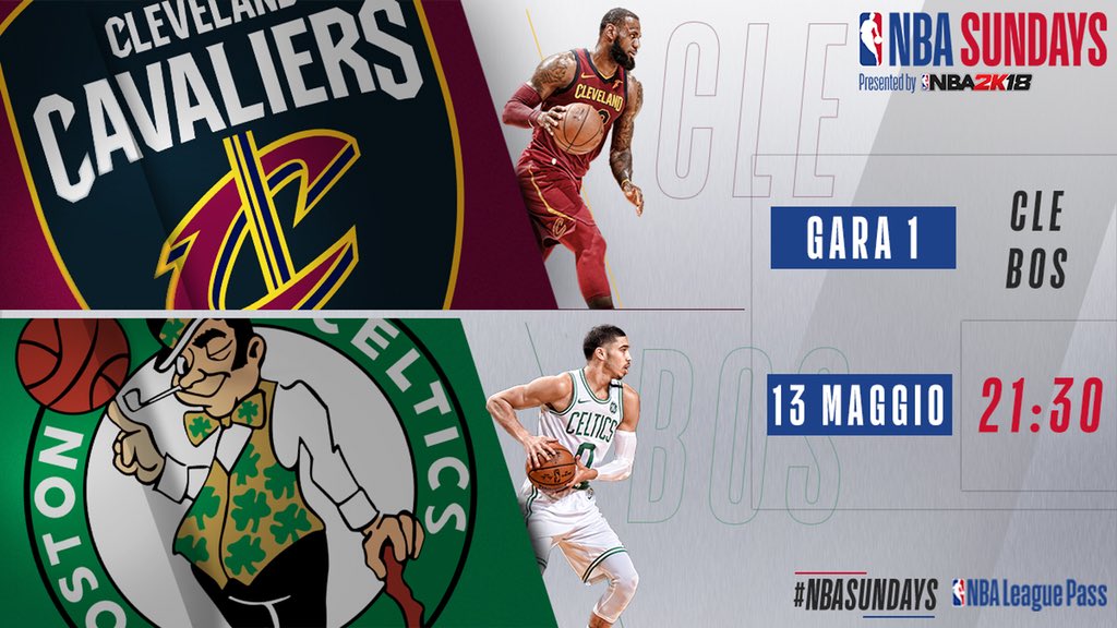 parallelecinico's tweet photo. Domani, in prima serata #NBASundays, Gara 1 di Cleveland-Boston.
C'è la possibilità di vincere un NBA League Pass per vedersi in HD tutto il resto della stagione... Come? Per essere estratto assicurati di seguire il nostro profilo e quello di @NBAItalia, e RT questo tweet! https://t.co/bOnkXcIF1F