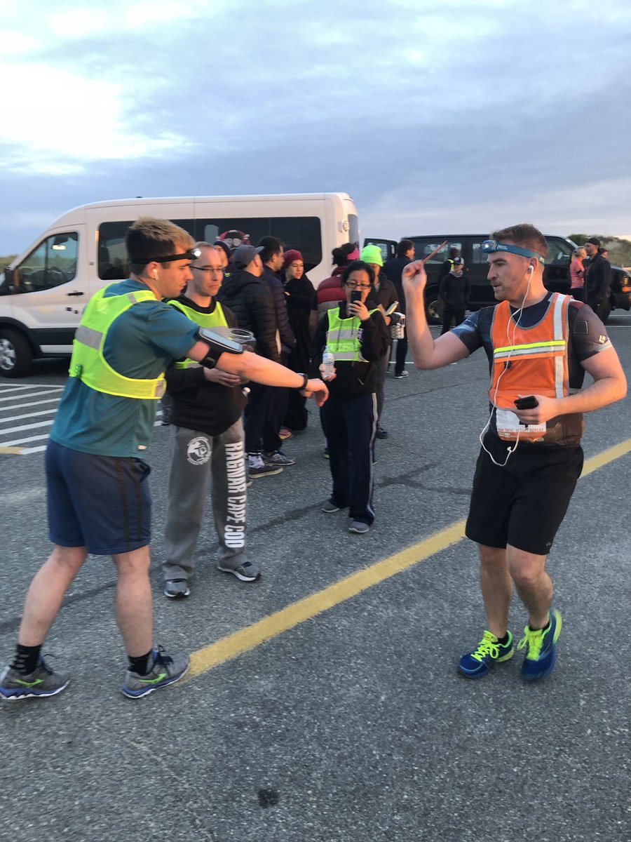 FasterThanTheT's tweet photo. And @dontstoptimqzik is done forever and now @MarkIrvine89 plans to run forever. 12 minutes behind plan, but oh well. #RagnarCapeCod https://t.co/gAYivd84Ms