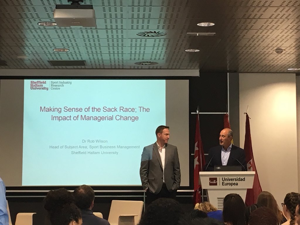 ProfRob_Wilson's tweet photo. Delighted to present our work on #ManagerialChange at the 4th Madrid Weekender. Lots to debate and some great discussions with students from all over the world. Thanks for the invitation @events_gb. @HallamSBM are having a top tour. @DrDanPlumley https://t.co/g92KXqLdrp