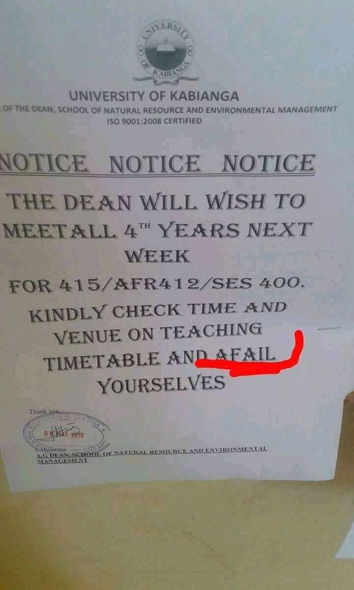 ManTall_'s tweet image. University of Kabianga, institution of higher learning.

#EndLecturersStrike