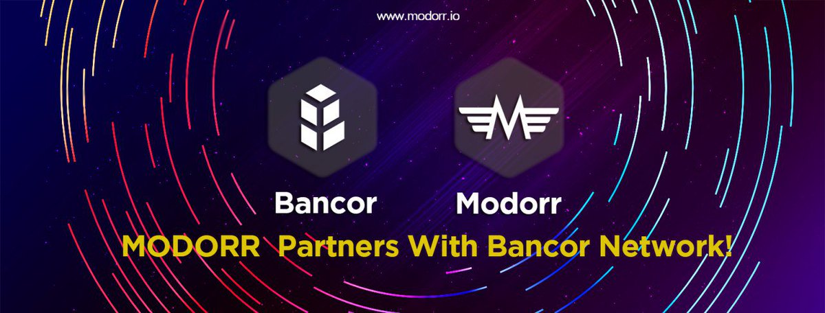 modorrofficial's tweet photo. Modorr decentralized gaming platform based on blockchain technology, and Bancor, a decentralized liquidity network, enters into a strategic partnership. https://t.co/x5zekyxXAu