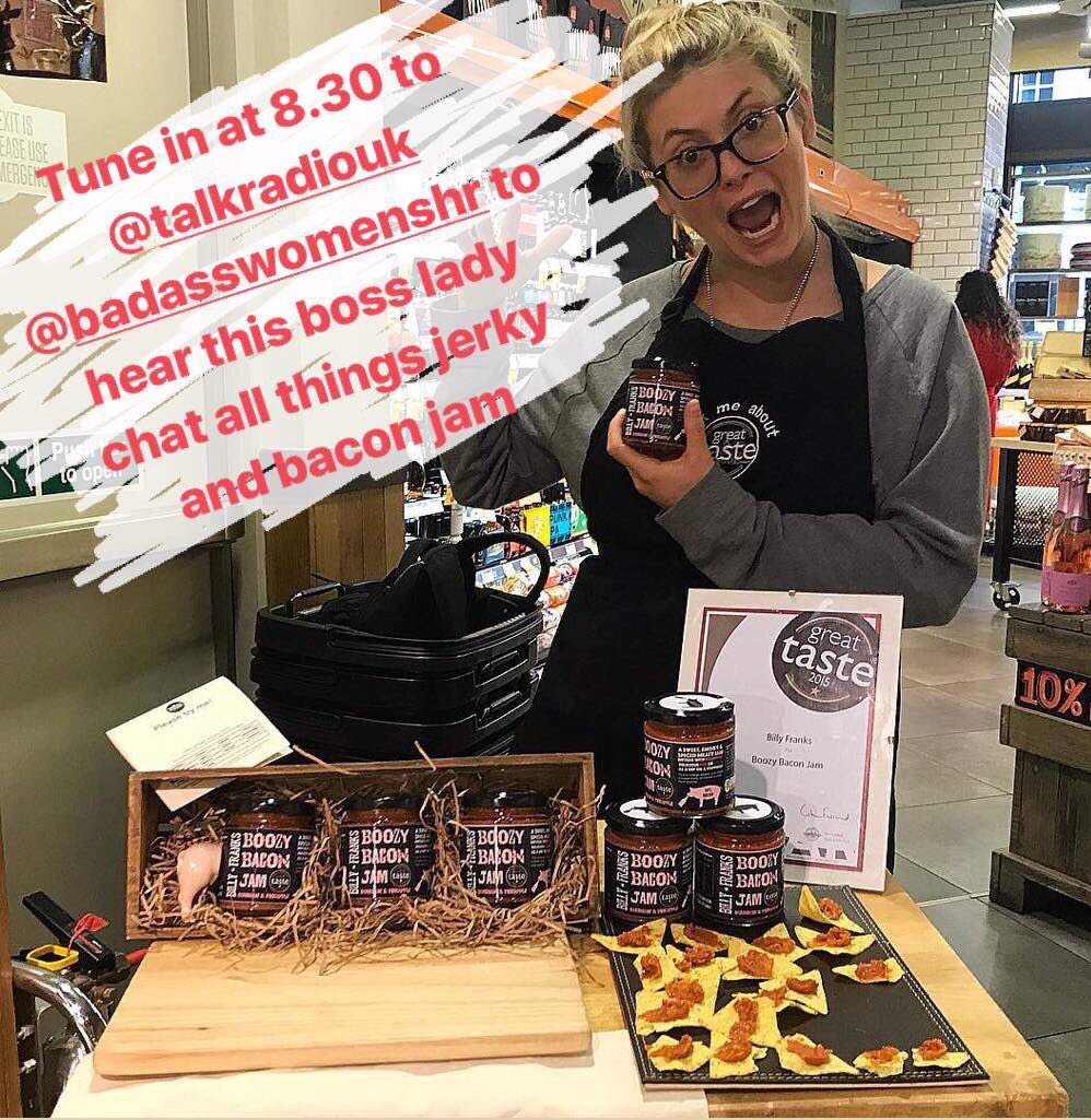 TUNE IN 📻 the boss lady of Billy Franks @MissG_Ray will be on @TalkRadioUK_ @BadassWomensHr tonight! Tune in from 8.30 to hear her chat all things jerky, bacon jam and women in the food biz. 👊🏻