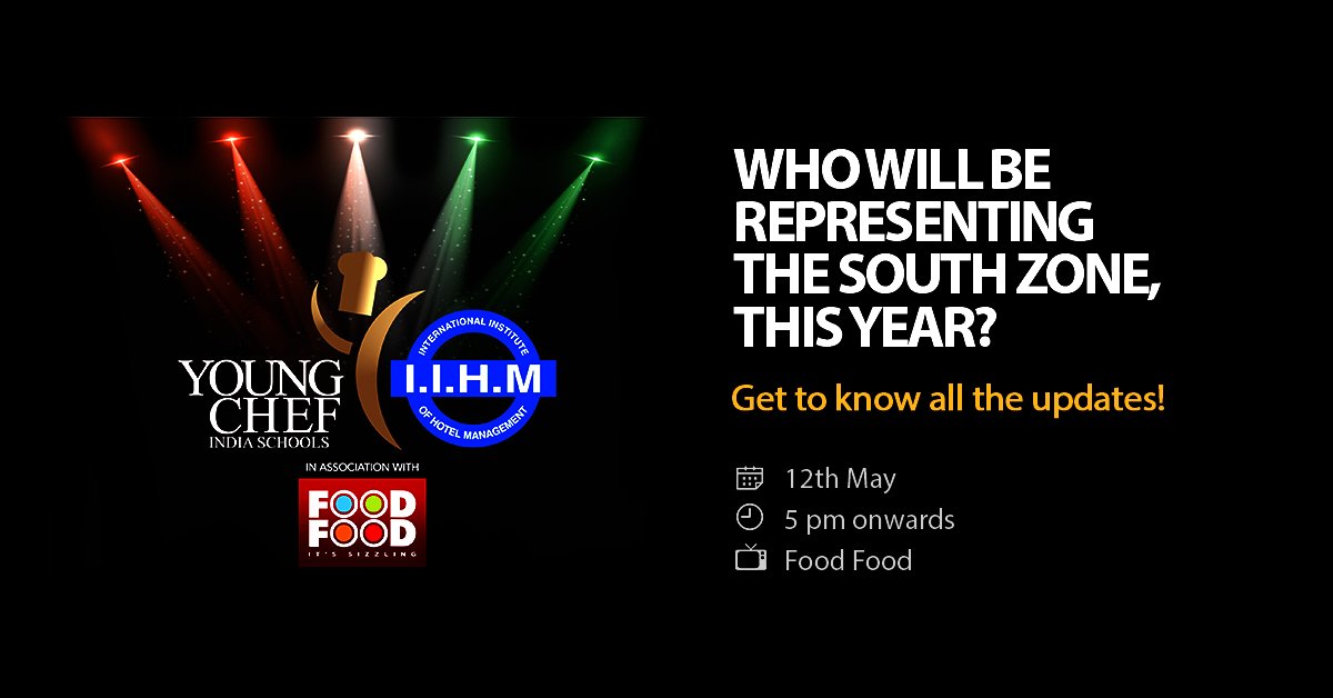 YoungChefIndia's tweet photo. India! Stay tuned for the first episode on @FoodFood to know who will represent the South Zone in #YoungChefIndia 2018!
#YCI18 #IIHMYoungChefIndiaSchools https://t.co/DT8cz8cXsD