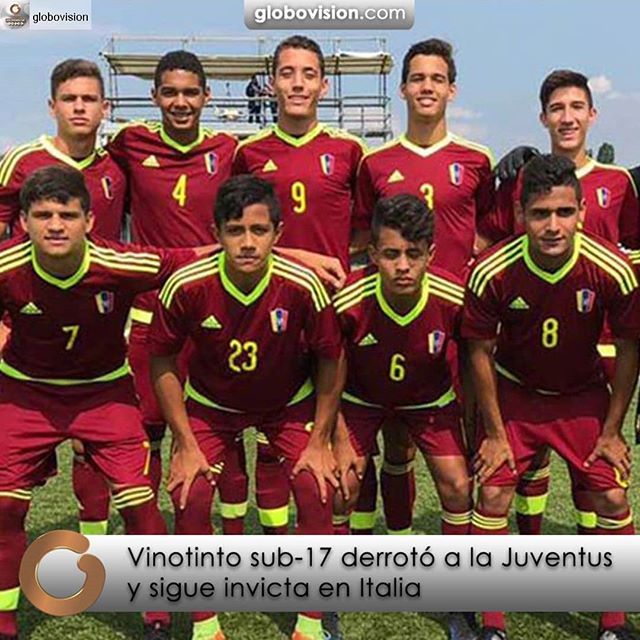 DeporteFenix's tweet photo. #Repost from @globovision ... La selección sub-17 de fútbol sigue invicta en la gira de preparación que realiza en Italia tras derrotar este viernes a la Juventus, 2 goles por 1, en el Centro Deportivo Vinovo, en Turín.

Si quieres ampliar esta y otras n… https://t.co/wE2s4f5diU https://t.co/qGM0jAAn0z