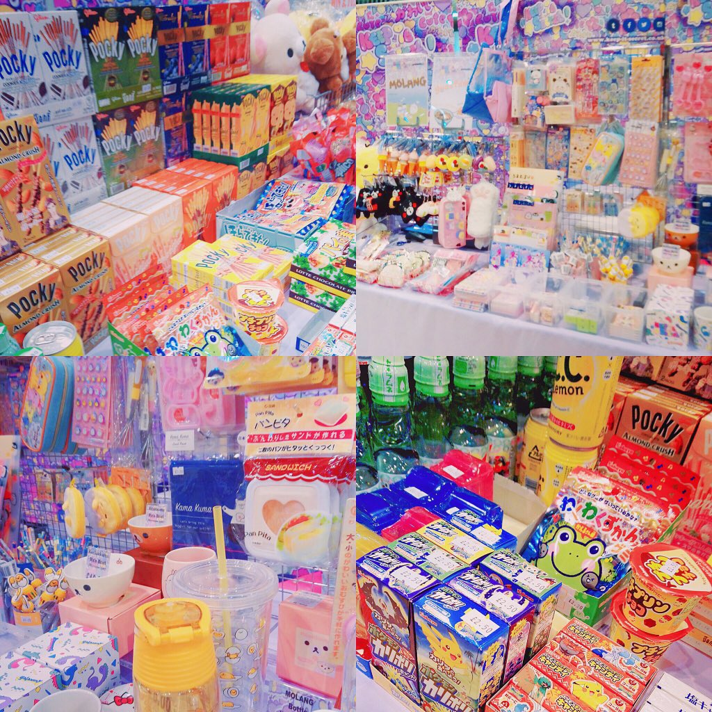 keepitsecret's tweet photo. We’re at #Cardiff @Showmasters NOW！！ 🌟😋🍭🍬🍫💕 Pop by our stall to stock up on delicious snacks and kawaii treats before the con is over！❤️💛🧡💖💜💙💚🌈✨

#pocky #ramune #keepitsecret #keepitsecretuk #sanx #sanrio #molang #japanesesweets #cardiffcomiccon https://t.co/sC21A5bvfb