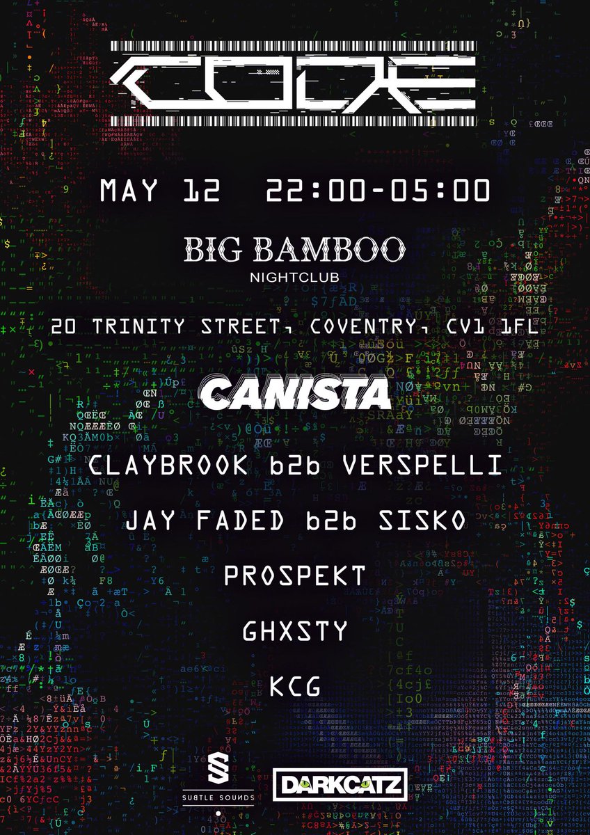 claybrookuk's tweet image. Coventry Tonight! B2B with @VersipelliDJ 
Set Time 1:30am-3:00am
@code_uk_