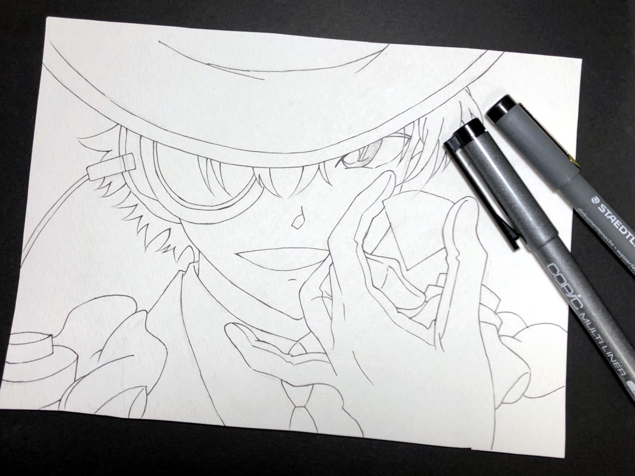 ふうここ モノクロ コピックお絵描き No Twitter 名探偵コナン 怪盗キッド Drowing イラスト 絵描きさんと繫がりたい Kid様描きました 色塗りはコピックです O T Co Ibmwbsbn4s Twitter