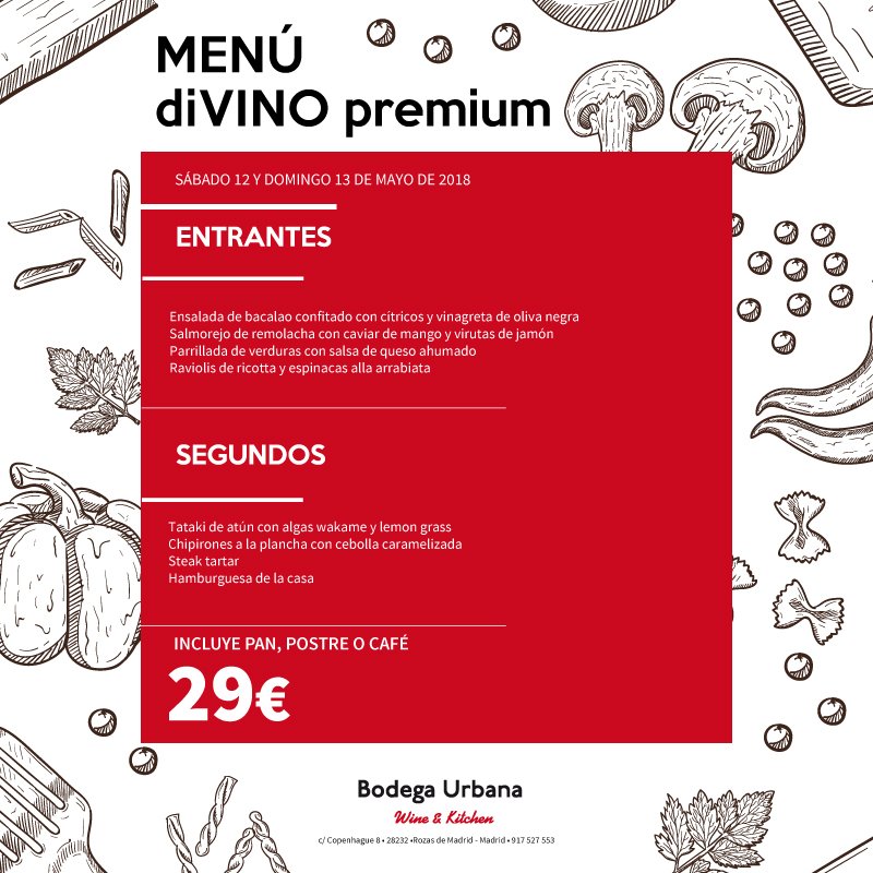 ¡diVINOS días! Te proponemos plan de maridaje de nuestro menú con la variedad de vino que más te guste. ¿Cuál es el tuyo? #tempranillo? #syrah? ¿O prefieres hacer tu propia mezcla? #maridaje #menu #vino #wine #cata #divino #findesemana #felizfindesemana