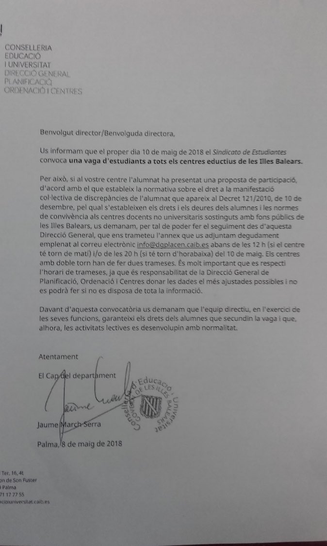 esRadioBaleares's tweet photo. ¿Pueden menores suspender clases por discrepar de una decisión judicial? ¿Hacen los estudiantes uso de derechos propios o hay peligro de manipulación? #LaManada https://t.co/cRgxk0LuN7 Debate ‘cara a cara’ #JMato #BCaldentey en @esRadio971 #ALaCarta
@pliseducacion @pliseducacion https://t.co/DKWvj7XRZQ