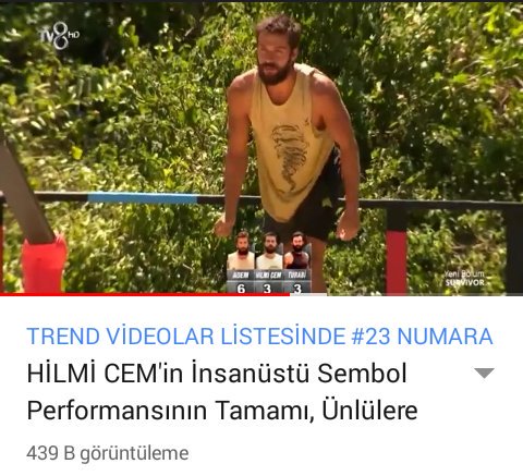 Acunn.com Hilmicemin olağanüstü performansını paylaşmamış olabilir ama Hilmicem yine farkını ortaya koyup youtube Türkiye trendleri işgal etmiş durumda. Siz nasıl gizlemeye çalışırsanız çalışın Hilmicem İntepe Survivorun reyting kaynağı, kalbidir!

#Survivor2018