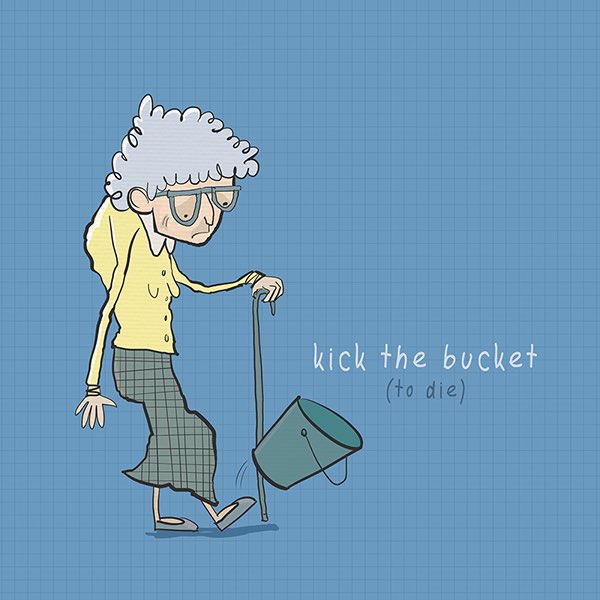 English Teacher Matthew on X: #idiom of the day! kick the bucket