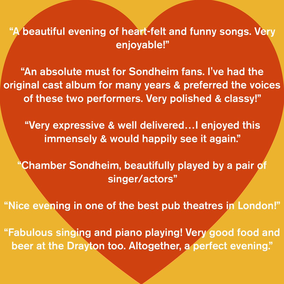 Nearly the end of our first week of #MarryMeALittle and we've had some lovely audience feedback! Strictly limited London run of this rare #Sondheim work - closes on May 26th, so don't miss out :-) draytonarmstheatre.co.uk/marry-me-a-lit… <a href="/draytonarmsSW5/">Drayton Arms Theatre</a> <a href="/Ryearts/">Rye Arts Festival</a>