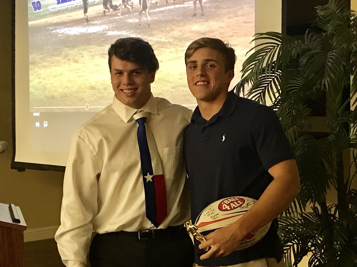 The Rugby Ball has been passed. Thank you Luecke for 4 years of hard work and dedication. Welcome Lane as our new Captain.