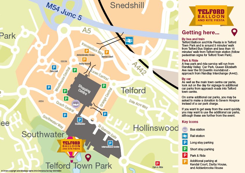 Telford Shopping Centre Map Telford & Wrekin Council On Twitter: "If You're Coming To The Balloon &  Kite Fiesta @Telfordtownpark Please Use The Car Parks Marked On This Map.  Addiotnal Cart Parks Are Signed From Town
