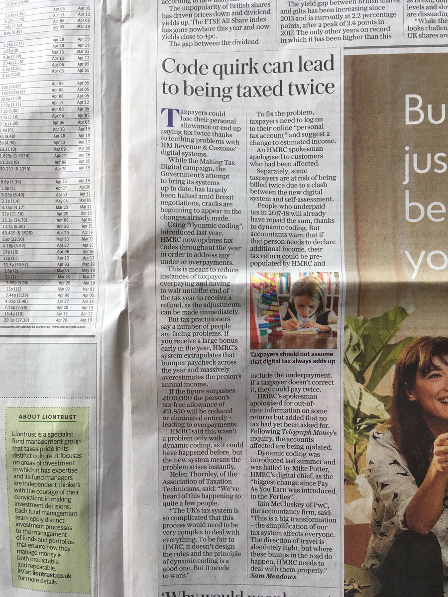 HelenT_tax's tweet image. The @ourATT in @Telegraph Money section this weekend on the joys of #dynamiccoding