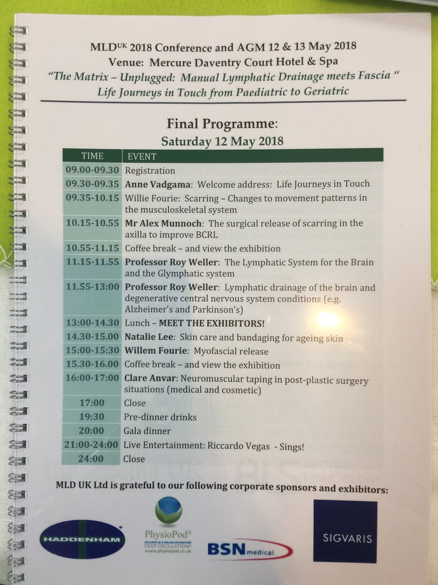 physiopodukltd's tweet photo. #MLDCONF18 Professor Roy Weller - now up presenting on The Lymphatic System for the Brain and the Glymphatic System https://t.co/cMoAyrfPuJ