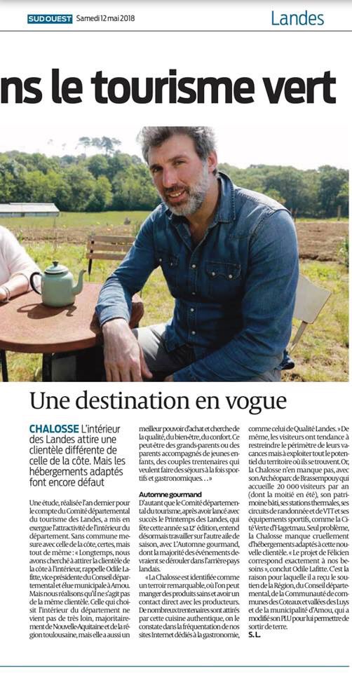 felicientaris's tweet photo. Un nouveau projet longuement réfléchi, une aventure supplémentaire et une nouvelle occasion de vous faire découvrir ma région! #projet #investissement #developpementrural #tourisme #sudouest #chalosse @sudouest #landes https://t.co/oup59i0Yhi