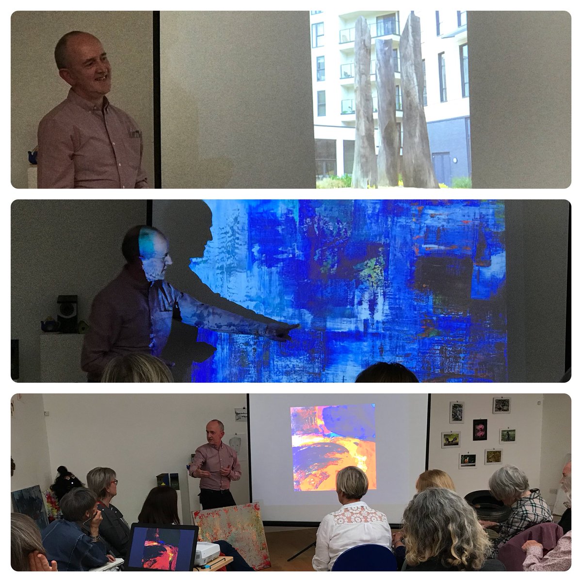 KaleidoscopeGa's tweet photo. Thank you to our SVAF May speaker painter @richard.heys We appreciated your generosity in sharing so much about your methodologies, challenges and research in your painting practice. An inspiring journey. #colour # #tranparency #surface #artsforum #sevenoaks #gallery #kent https://t.co/2xzujsNx1L