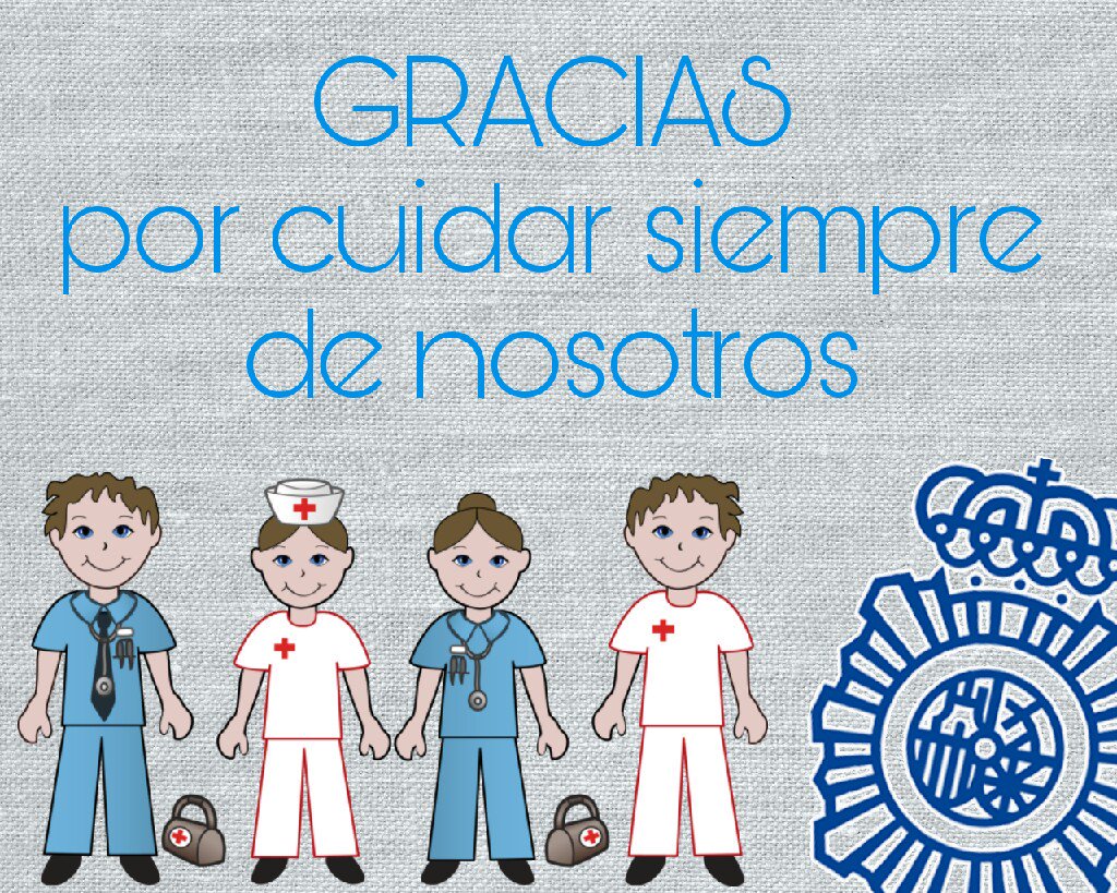 policia's tweet photo. Feliz #DíadelaEnfermería a todos los profesionales que cuidan de nuestra salud. GRACIAS por tanto. 
Cero agresiones a sanitarios: #respeto https://t.co/Hge5RlDZFt