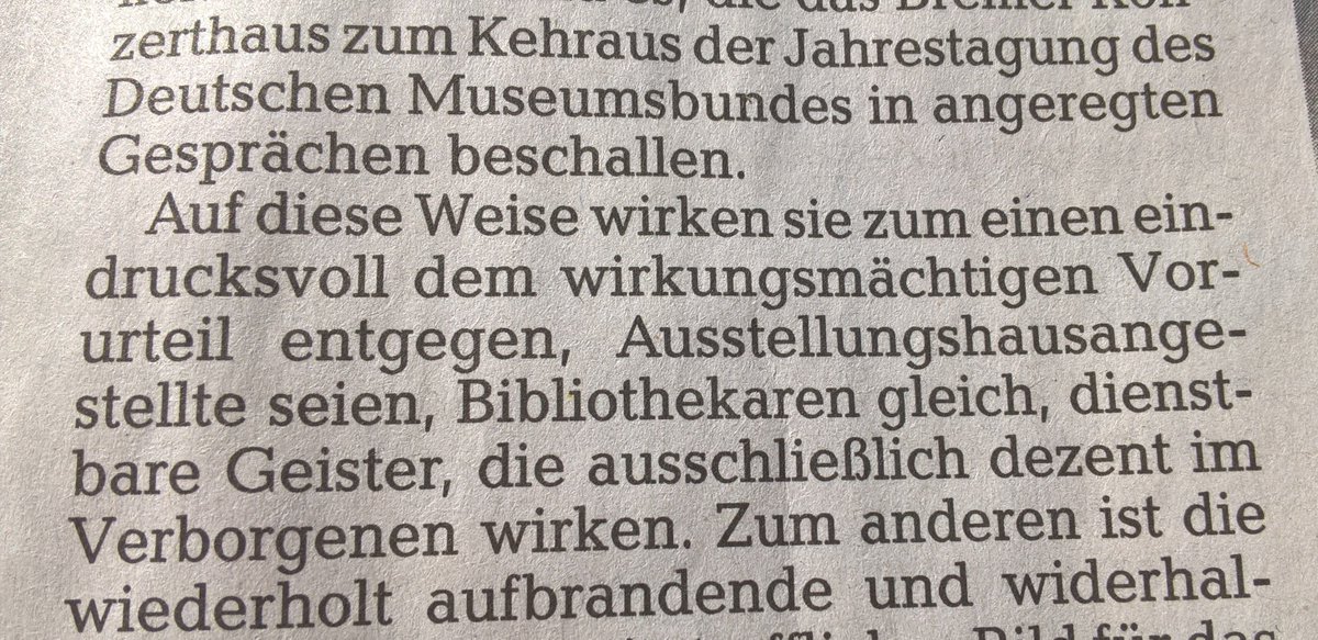Zitat von Hendrik Werner, Weser Kurier 9.5.18! Wie kann ein Preisträger d. Publizistenpreises d. Dt. Bibliotheken ein solch weltfremdes Image unserer KollegInnen verbreiten???