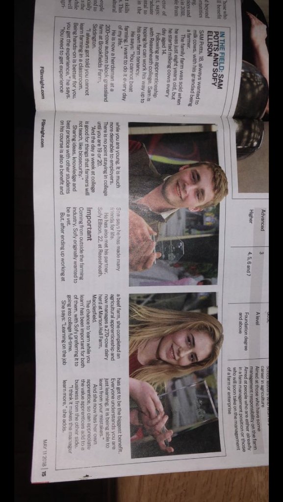 Well done Sofy, one of our young <a href="/grasslands_uk/">Grasslands</a> trainees in the farmers guardian 👏