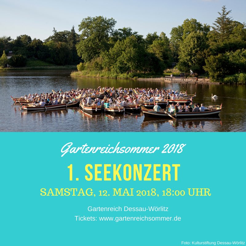 CmReimann's tweet photo. Bald geht‘s Los mit dem ersten Seekonzert in #wörlitzerpark ! Es gib‘t noch Karten an der Abendkasse😉 https://t.co/V5bm19maui