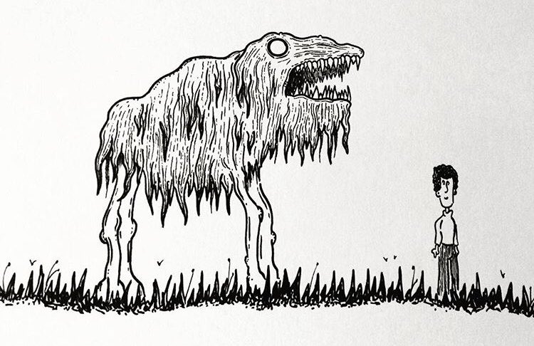 dr_marley's tweet photo. The Anghenfil is a dangerous creature of the Welsh borders with a taste for humans. #monster #creature #darkart #inkwork #illustration #creepy #gothic #spooky #welsh #mythological https://t.co/4YtZCtVv6P