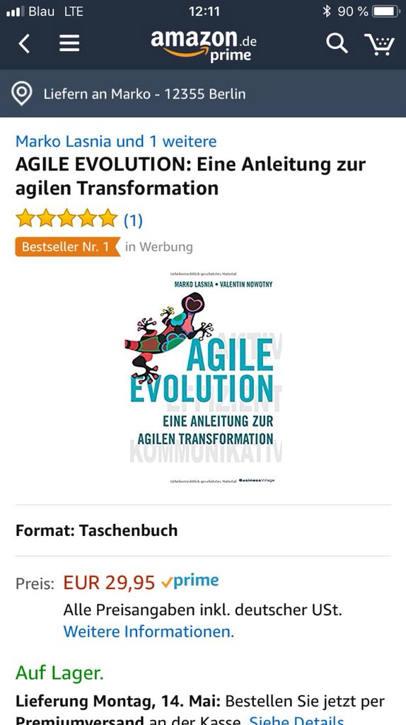 nowconcept's tweet image. Endlich auf Bestseller-Rang! 😉 #AgileEvolution #DieScruMaStory