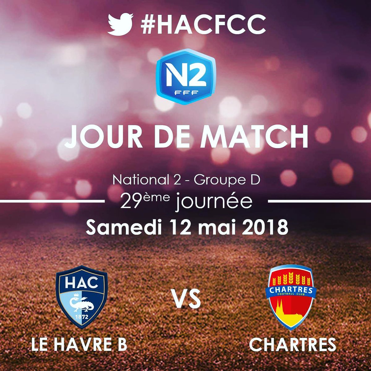 fcchartres's tweet photo. Nos Chartrains se rendent sur le terrain du @HAC_Foot pour le compte de la 29ème journée de #N2.

#AllezChartres #TeamChartres #HACFCC #Matchday https://t.co/hGPpuFF1DH