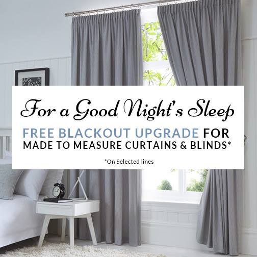 Upgrade to a blackout lining for FREE on Made to Measure Curtains and Roman Blinds now! Shop here: bit.ly/2jw9tzt