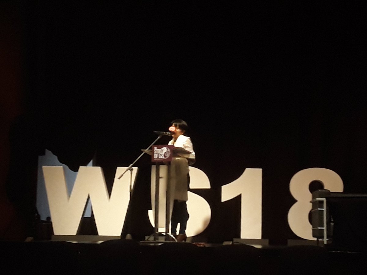 bndlstudios's tweet photo. IN THE WORKS: Feby Indirani reads an excerpt from her book Not Virgin Mary. She reads "Porky wants to be a muslim", it tells the story of a pork who wants to convert to Islam.
#writerseries2018 #thestoryofus https://t.co/DoJBSVhUr3