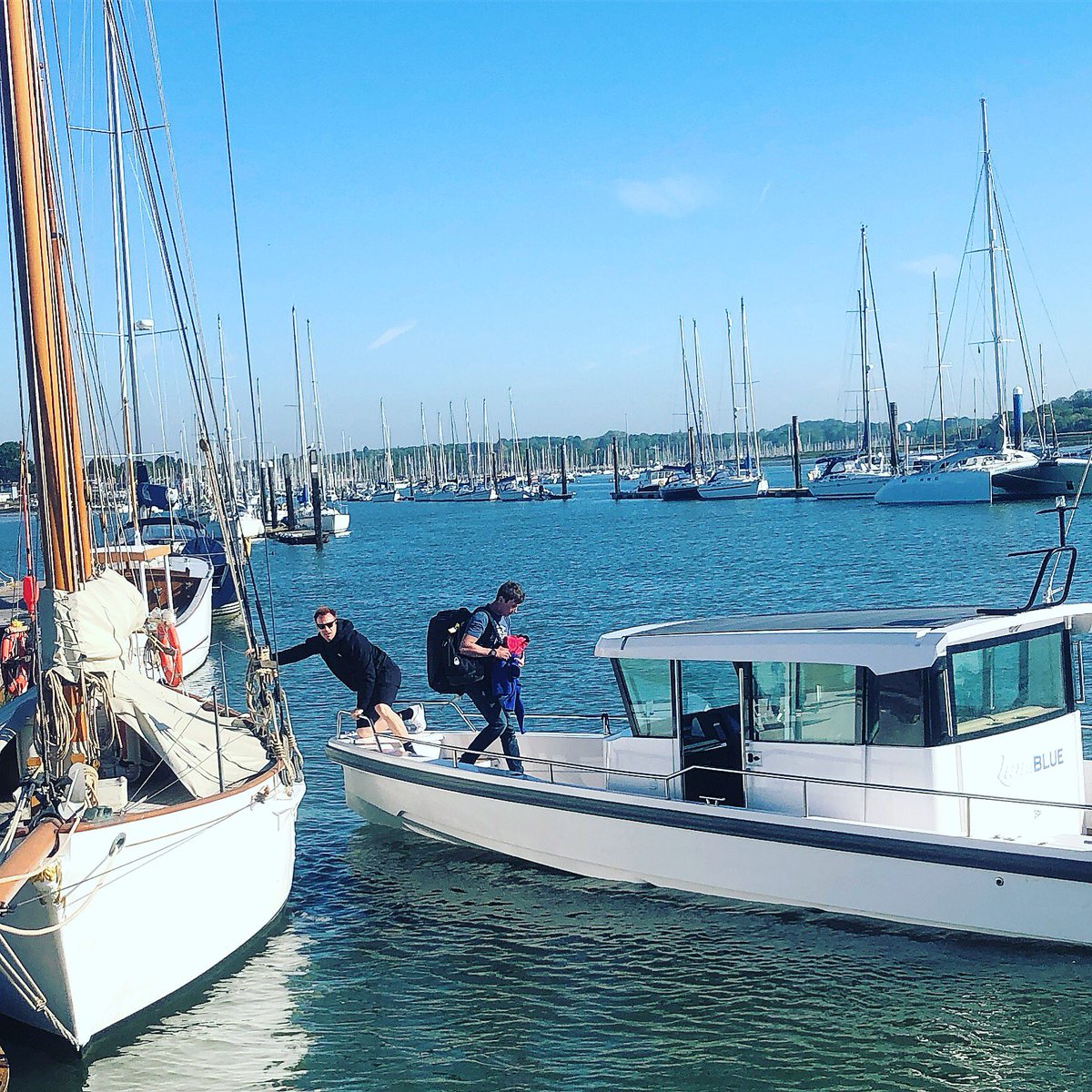 Anyone recognise this boat or these people? We would like to have a chat with them about accessing the secure pontoon and damage after walking all over Valerie’s deck covers to get aboard. There were plenty of empty pontoons in the marina. The boat was a RIB called Luna Blue.